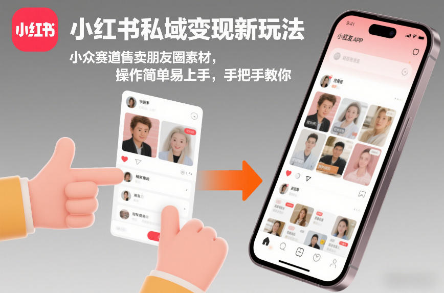 小红书私域变现新玩法，小众赛道售卖朋友圈素材，操作简单易上手，手把手教你-仙女副业网