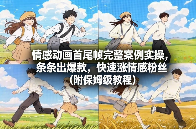 情感动画首尾帧完整案例实操，条条出爆款，快速涨情感粉丝(附保姆级教程)-仙女副业网