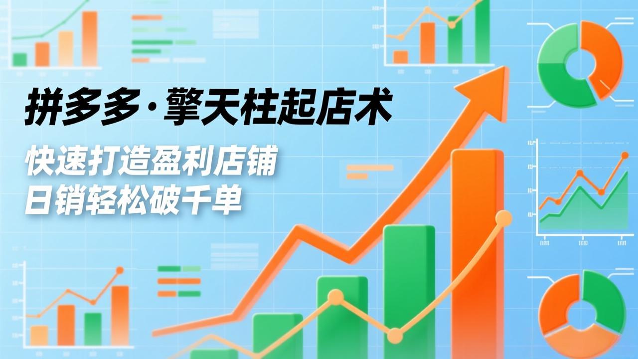 拼多多·擎天柱起店术，爆流布局、利润起飞、不断流，快速打造盈利店铺，日销轻松破千单-仙女副业网