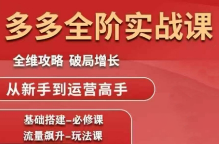 大炮·拼多多全阶实战课程(更新2026)-仙女副业网