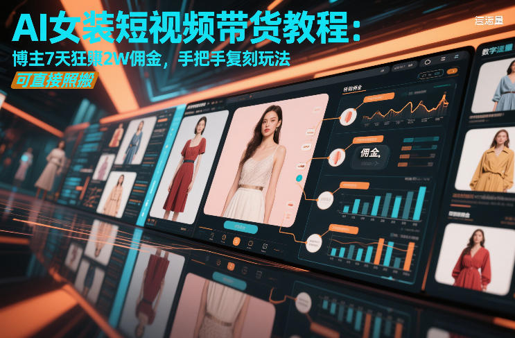 AI女装短视频带货教程：博主7天狂賺2W佣金，手把手复刻玩法，可直接照搬-仙女副业网