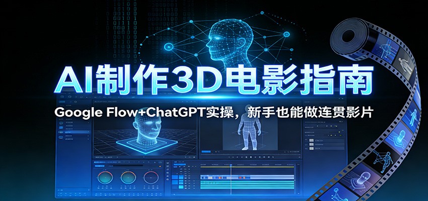 AI制作3D电影指南：Google Flow+ChatGPT实操，新手也能做连贯影片-仙女副业网