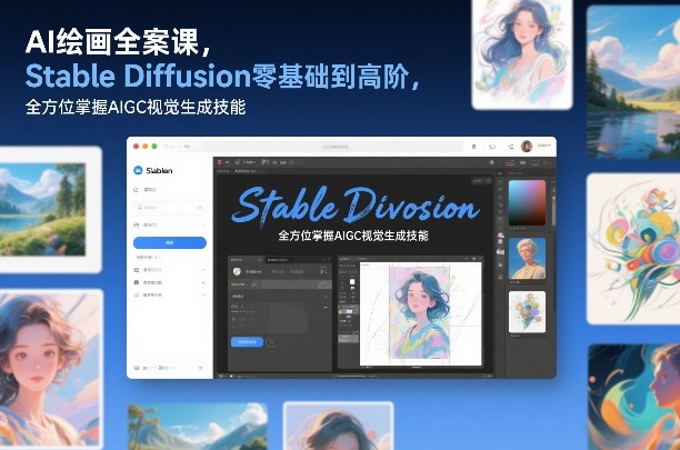 AI绘画全案课，Stable Diffusion零基础到高阶，全方位掌握AIGC视觉生成技能-仙女副业网