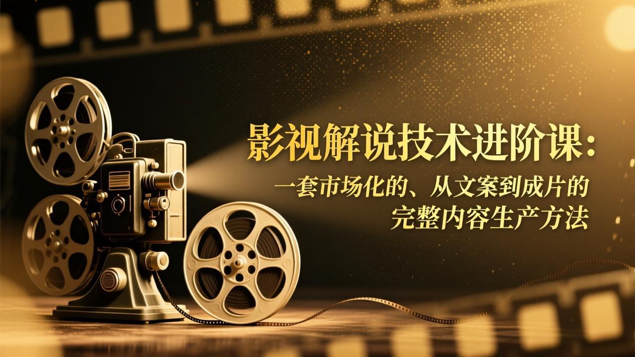 影视解说技术进阶课：一套市场化的、从文案到成片的完整内容生产方法-仙女副业网