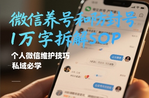 微信养号和防封号1万字拆解SOP，个人微信维护技巧，私域必学【文档】-仙女副业网