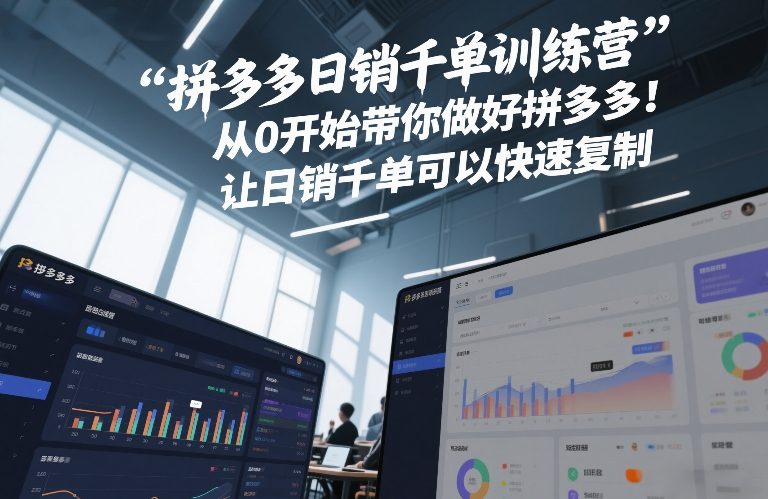 拼多多日销千单训练营，从0开始带你做好拼多多，让日销千单可以快速复制(更新26年1月)-仙女副业网