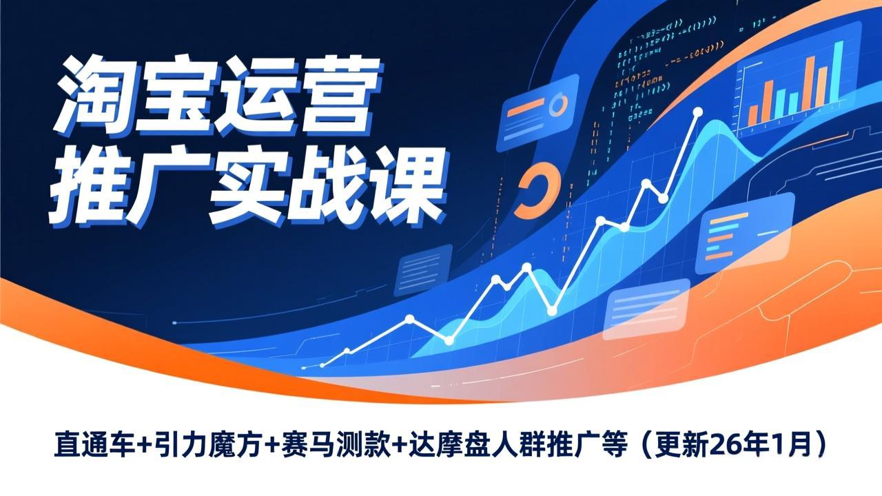 淘宝运营推广实战课，直通车+引力魔方+赛马测款+达摩盘人群推广等(更新26年1月-仙女副业网