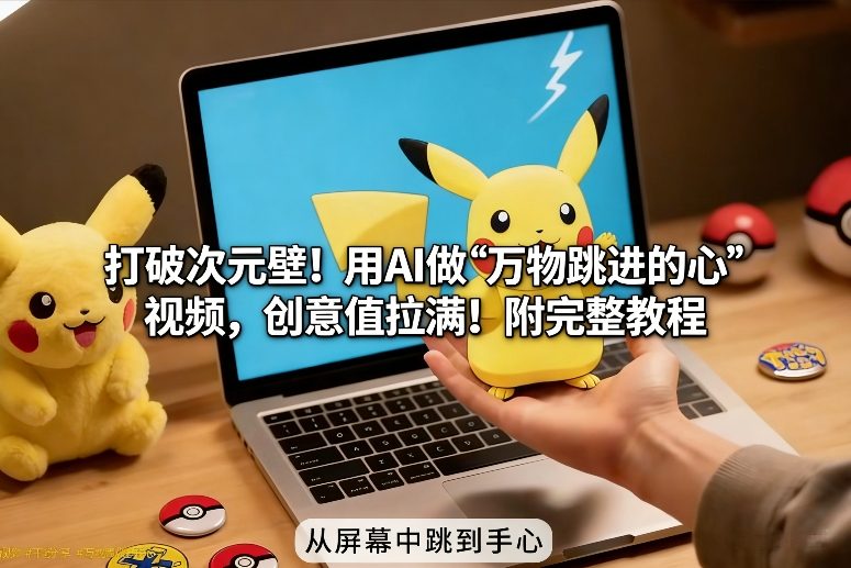 打破次元壁！用AI做【万物跳进手心】视频，创意值拉满！附完整教程-仙女副业网