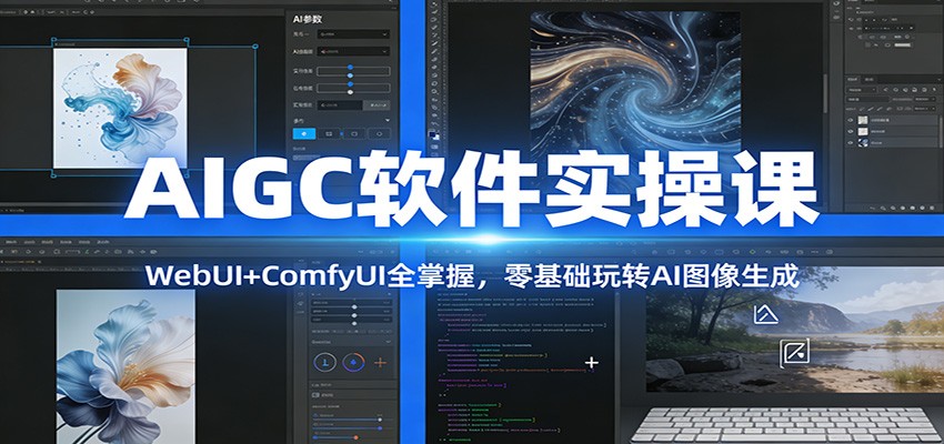 AIGC软件实操课：WebUI+ComfyUI全掌握，零基础玩转AI图像生成-仙女副业网