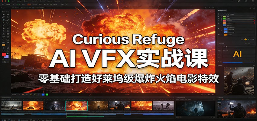 Curious Refuge AI VFX实战课，零基础打造好莱坞级爆炸火焰电影特效-仙女副业网