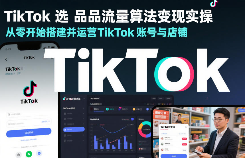 TikTok选品流量算法变现实操，从零开始搭建并运营TikTok账号与店铺-仙女副业网