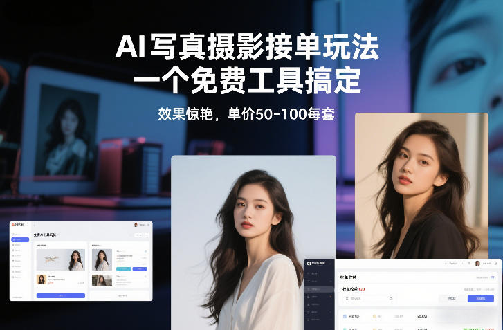 AI写真摄影接单玩法，一个免费工具搞定，效果惊艳，单价50-100每套-仙女副业网