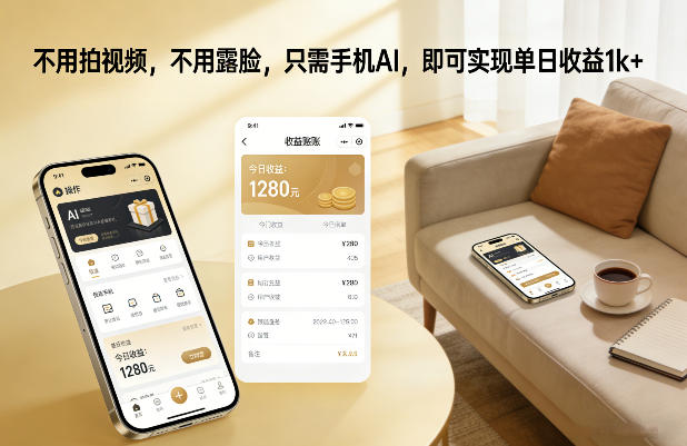 不用拍视频，不用露脸，只需手机AI，即可实现单日收益1k+【揭秘】-仙女副业网