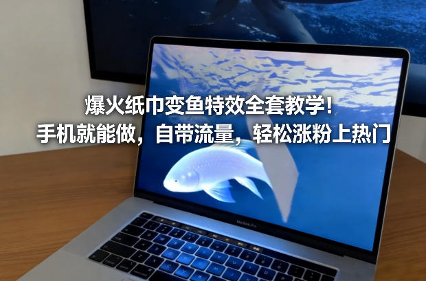 爆火纸巾变鱼特效全套教学！手机就能做，自带流量，轻松涨粉上热门-仙女副业网