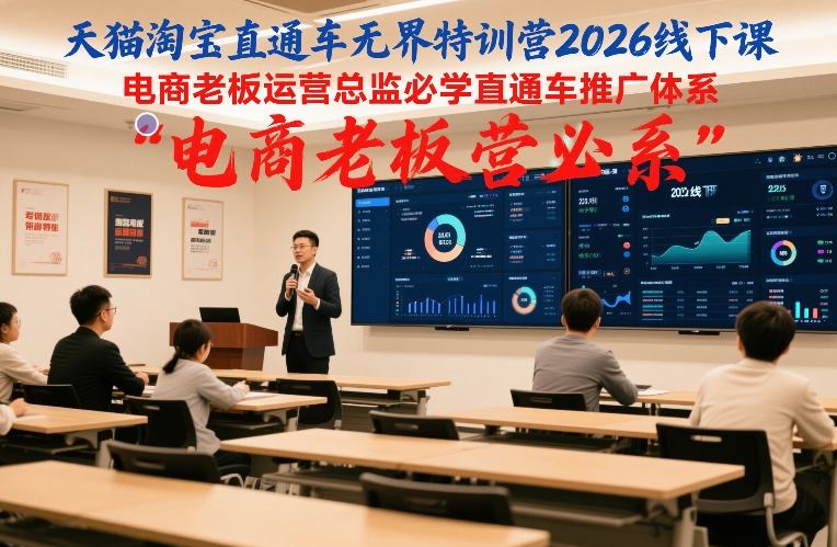 天猫淘宝直通车无界特训营2026线下课，电商老板运营总监必学直通车推广体系-仙女副业网
