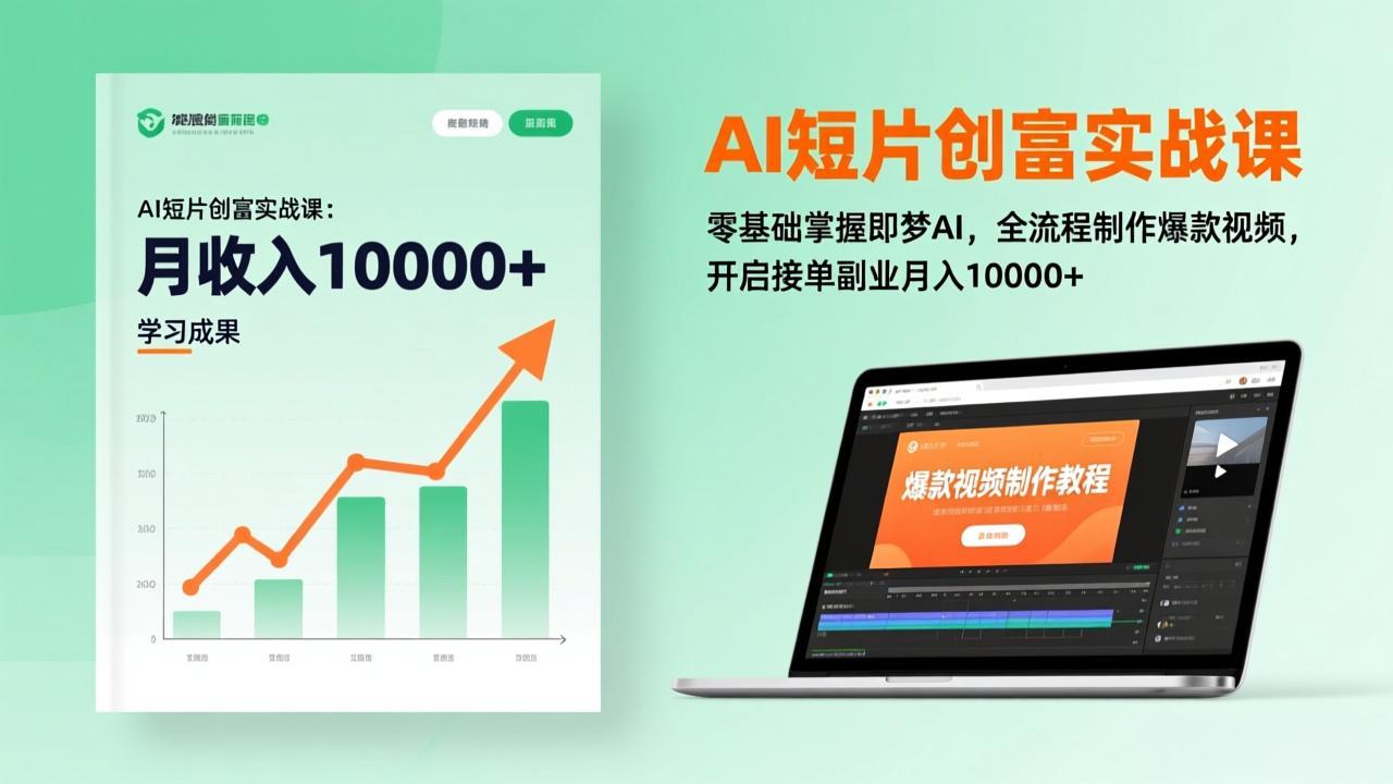 AI短片创富实战课：零基础掌握即梦AI，全流程制作爆款视频，开启接单副业月入10000+(更新-仙女副业网