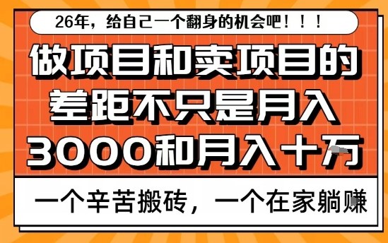 为什么卖项目能轻松月入10个W，而做项目却真正賺不到什么钱？原因竟然是这个！【揭秘】-仙女副业网