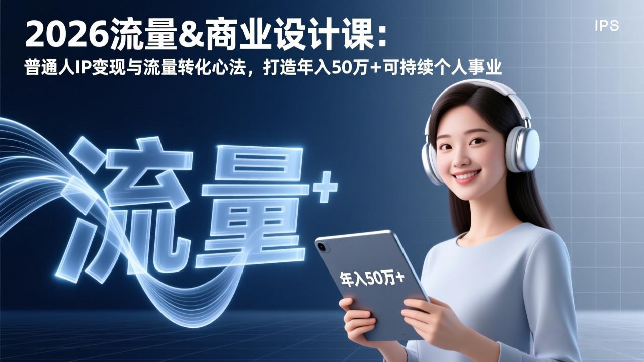 2026流量&商业设计课：普通人IP变现与流量转化心法，打造年入50万+可持续个人事业-仙女副业网