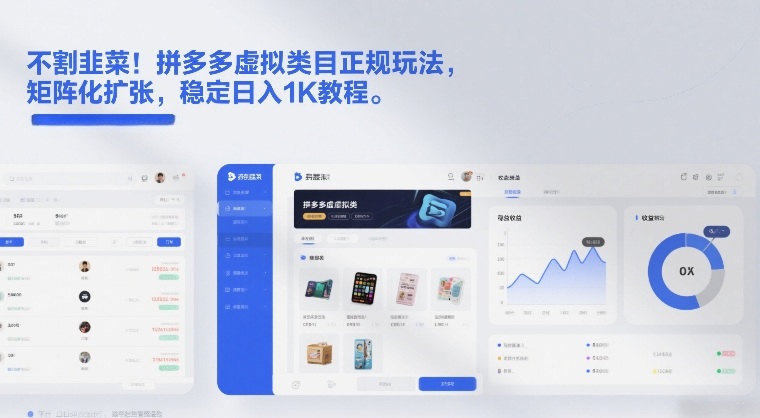 不割韭菜！拼多多虚拟类目正规玩法，矩阵化扩张，稳定日入1K教程【揭秘】-仙女副业网
