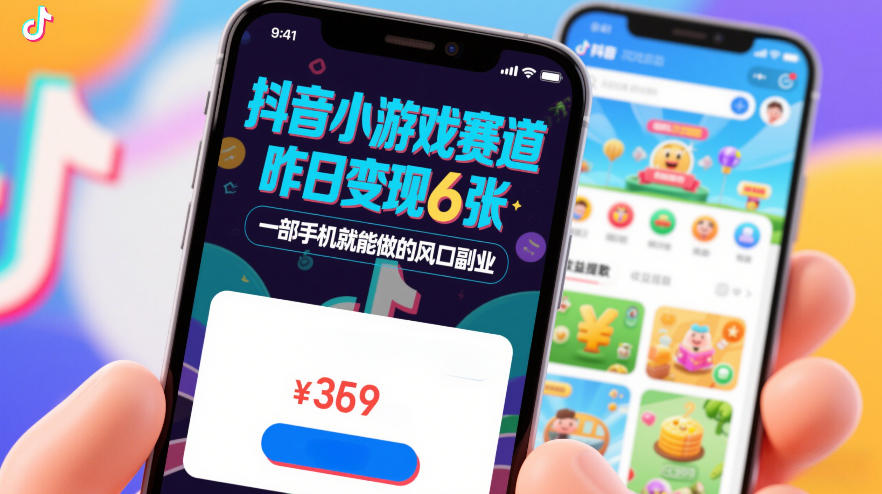 抖音小游戏赛道，昨日变现600+，零基础一部手机就能做的风口副业【揭秘】-仙女副业网