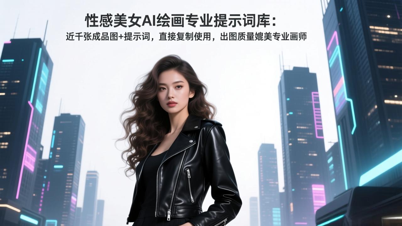 性感美女AI绘画专业提示词库：近千张成品图+提示词，直接复制使用，出图质量媲美专业画师-仙女副业网