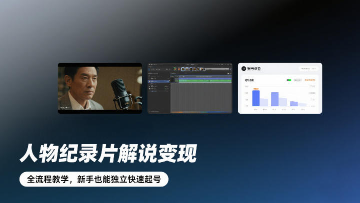 人物纪录片解说变现，全流程教学，新手也能独立快速起号-仙女副业网