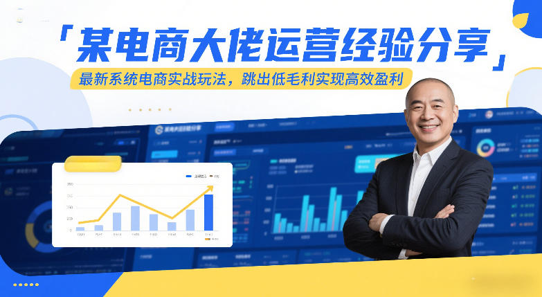 某电商大佬运营经验分享，最新系统电商实战玩法，跳出低毛利实现高效盈利-仙女副业网