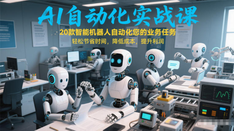 AI自动化实战课：20款智能机器人自动化您的业务任务，轻松节省时间，降低成本，提升利润-仙女副业网