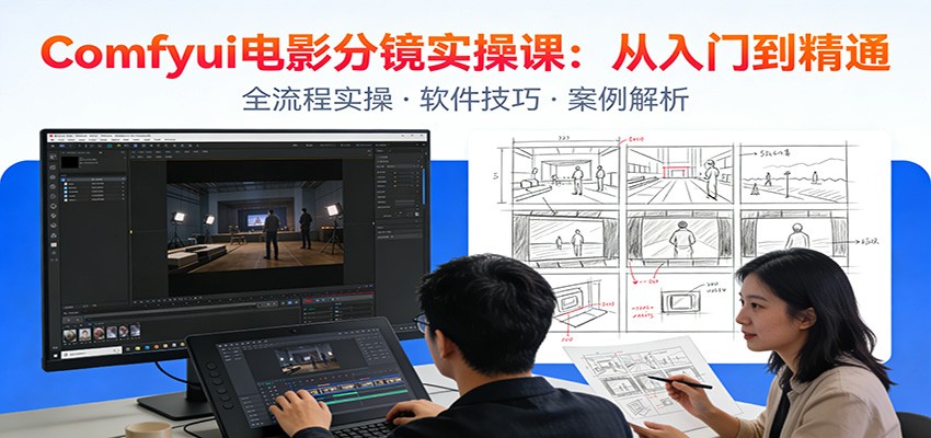 ComfyUI电影分镜实操课：分镜一致性，全流程AI视频制作，零基础也能做专业分镜-仙女副业网
