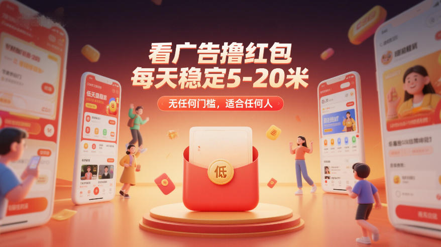 看广告撸红包，每天稳定5-20米，无任何门槛，适合任何人-仙女副业网