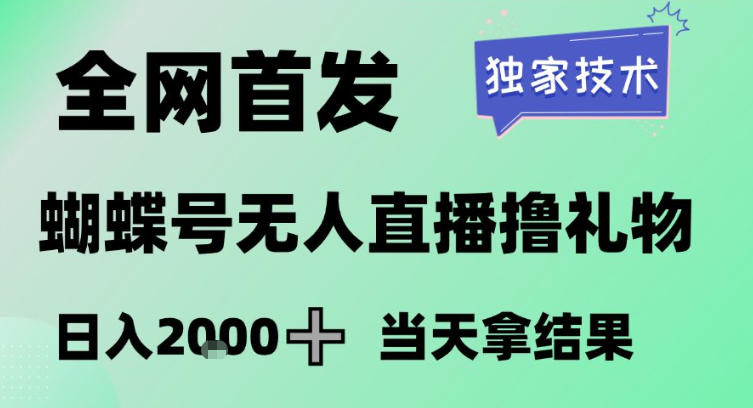 2026最新蝴蝶号无人直播掘金，独家技术，全网首发小白做了一个月收益3W，长期稳定可做【揭秘】-仙女副业网