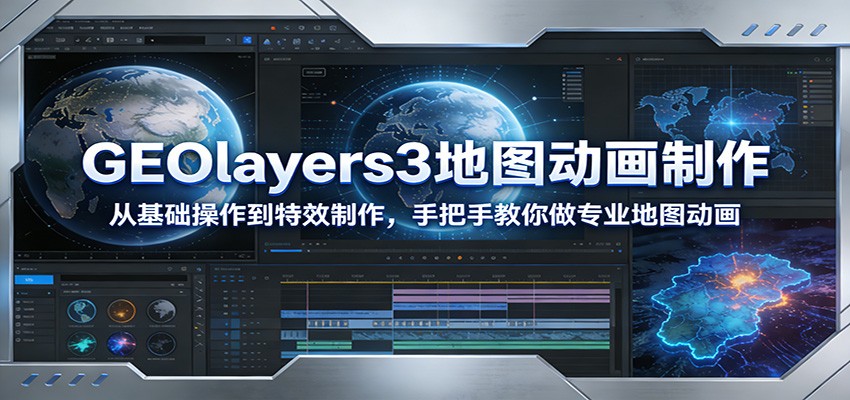 GEOlayers3地图动画制作：从基础操作到特效制作，手把手教你做专业地图动画-仙女副业网