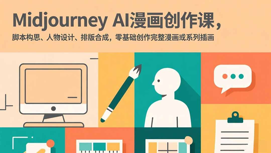 Midjourney AI漫画创作课，脚本构思、人物设计、排版合成，零基础创作完整漫画或系列插画-仙女副业网