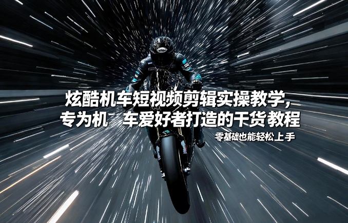 炫酷机车短视频剪辑实操教学，专为机车爱好者打造的干货教程，零基础也能轻松上手-仙女副业网