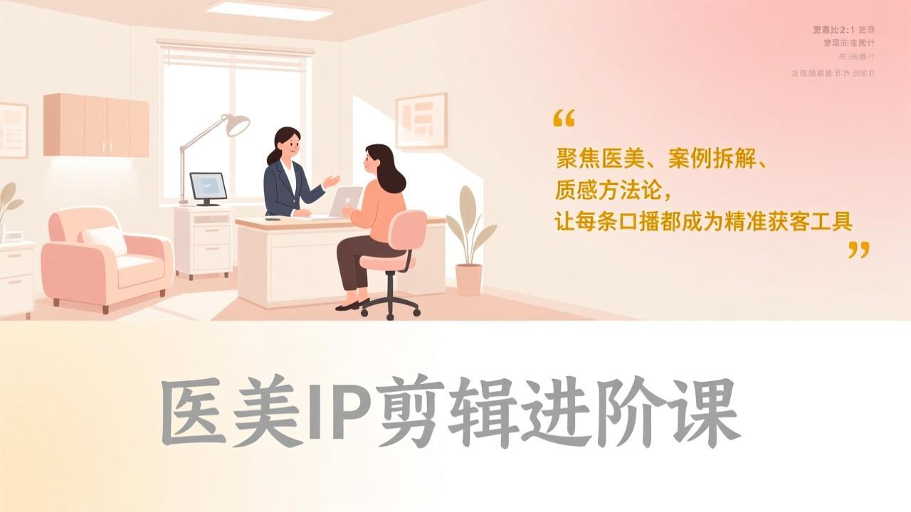 医美IP剪辑进阶课，聚焦医美、案例拆解、质感方法论，让每条口播都成为精准获客工具-仙女副业网