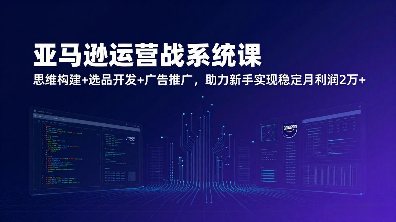 亚马逊运营实战系统课，思维构建+选品开发+广告推广，助力新手实现稳定月利润2万+(更新-仙女副业网