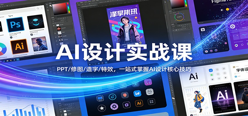 AI设计实战课：PPT/修图/造字/特效，一站式掌握AI设计核心技巧-仙女副业网
