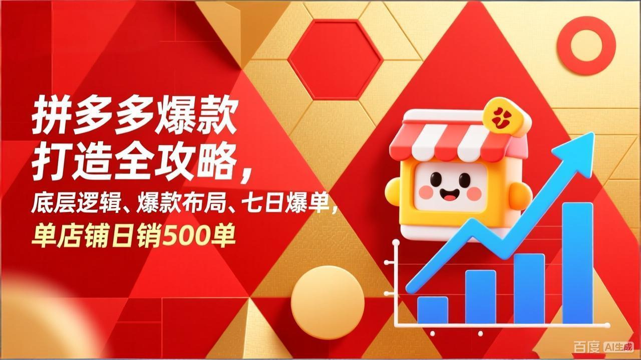 拼多多爆款打造全攻略，底层逻辑、爆款布局、七日爆单，单店铺日销500单-仙女副业网