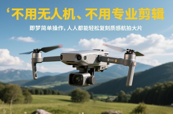 不用无人机、不用专业剪辑，即梦简单操作，人人都能轻松复刻质感航拍大片-仙女副业网