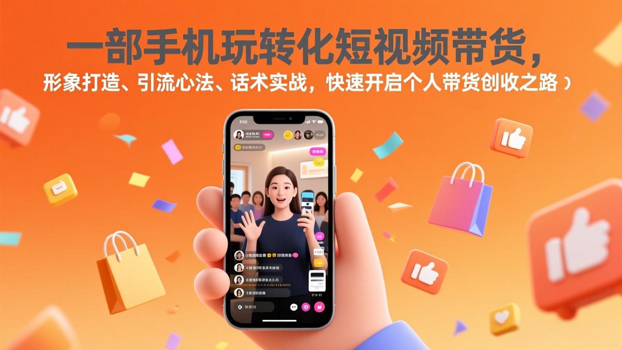 一部手机玩转化短视频带货，形象打造、引流心法、话术实战，快速开启个人带货创收之路-仙女副业网