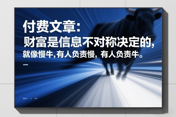 付费文章：财富是信息不对称决定的，就像慢牛，有人负责慢，有人负责牛-仙女副业网