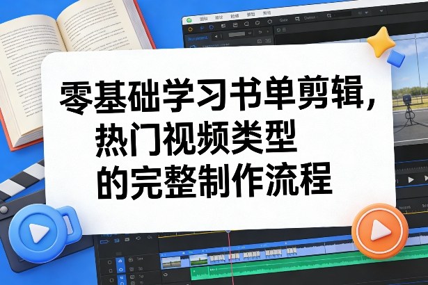 零基础学习书单剪辑，热门视频类型的完整制作流程(更新2026)-仙女副业网