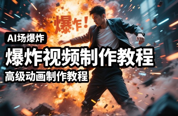 AI场景爆炸视频制作教程，利用人物实拍视频制作出高级的动画特效-仙女副业网