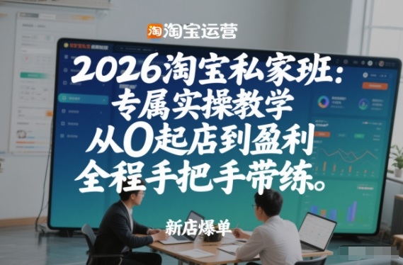 2026淘宝私家班：专属实操教学，从0起店到盈利，全程手把手带练(更新26年2月)-仙女副业网