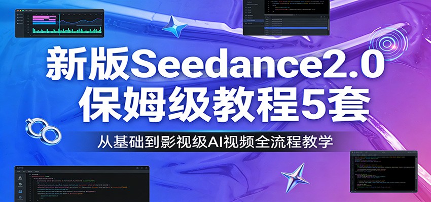 新版Seedance2.0保姆级教程5套：从基础到影视级AI视频全流程教学-仙女副业网