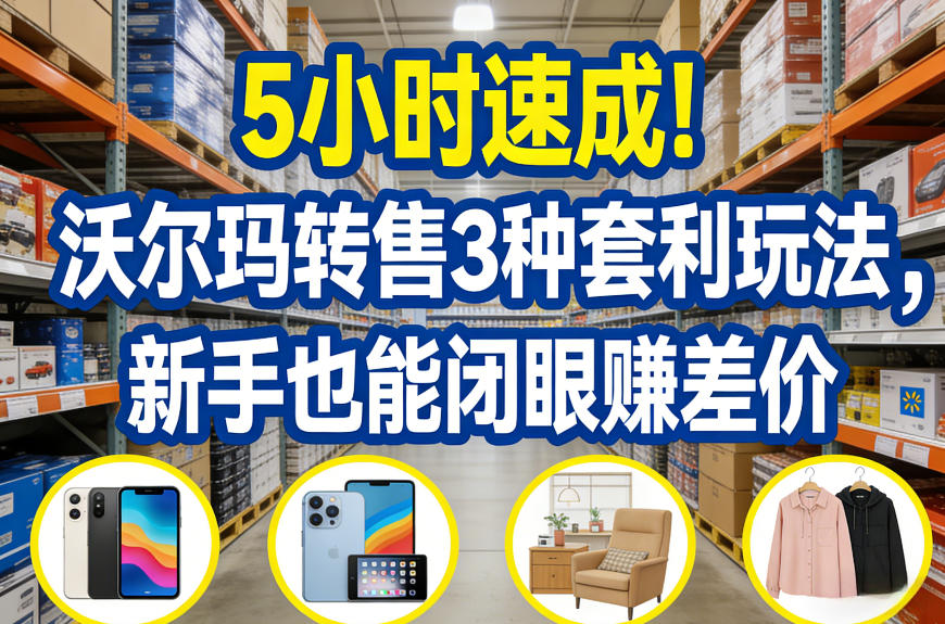 5小时速成！沃尔玛转售3种套利玩法，新手也能闭眼賺差价-仙女副业网