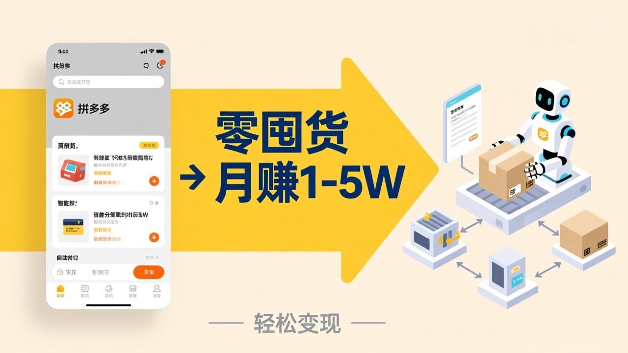 不用囤货不用跑单！拼多多虚拟玩法，机器人管理发货和客服，帮你月赚 1-5W-仙女副业网