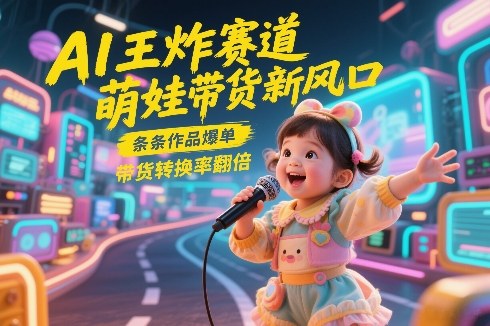 AI王炸赛道，萌娃带货新风口，条条作品爆单，带货转换率翻倍，核心逻辑拆解-仙女副业网