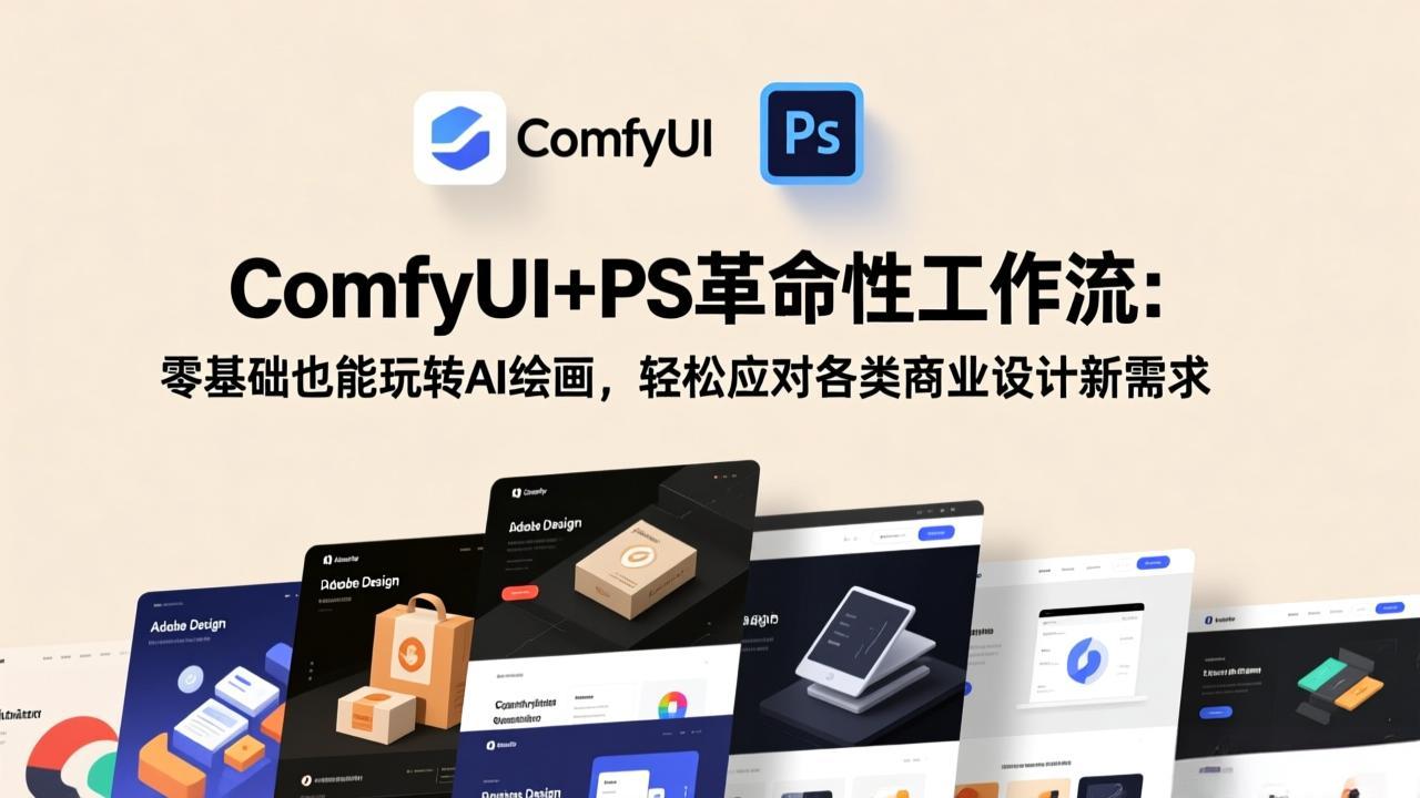 ComfyUI+PS革命性工作流：零基础也能玩转AI绘画，轻松应对各类商业设计新需求-仙女副业网