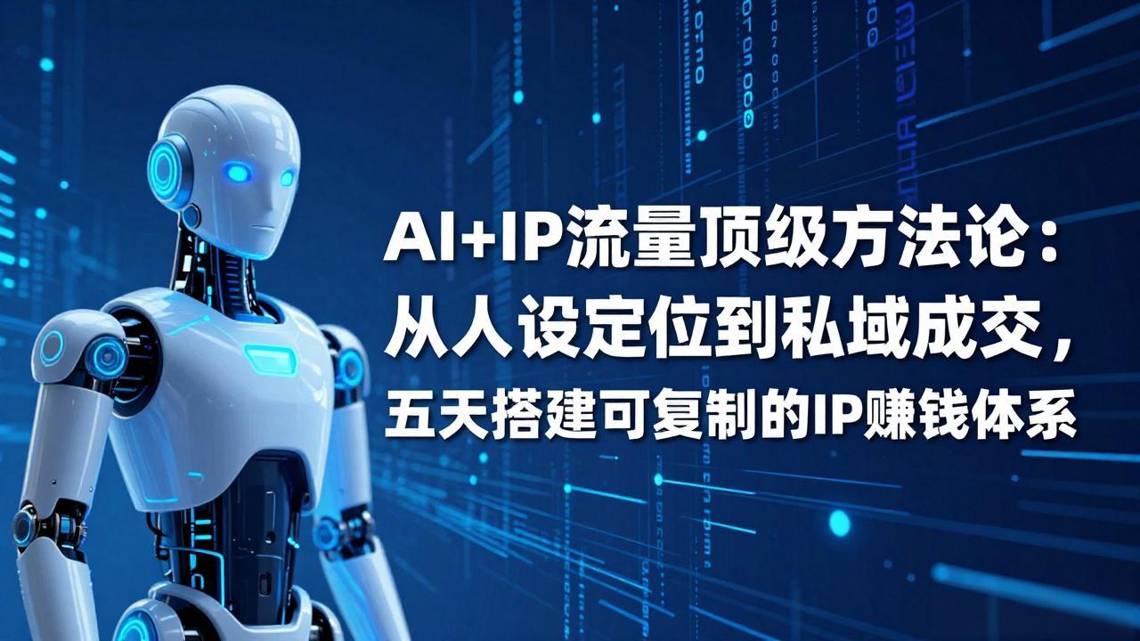 AI+IP顶级方法论：从人设定位到私域成交，五天搭建可复制的IP赚钱体系-仙女副业网